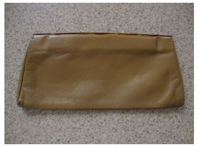 Autre Marque Clutch Jeanne Bernard Paris in pelle beige - vista 2