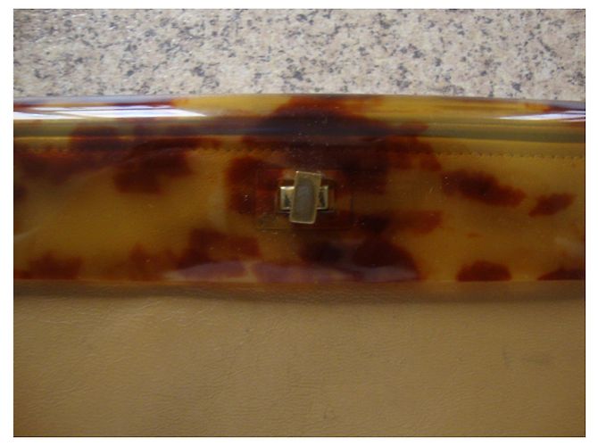 Autre Marque Clutch Jeanne Bernard Paris in pelle beige - vista 3