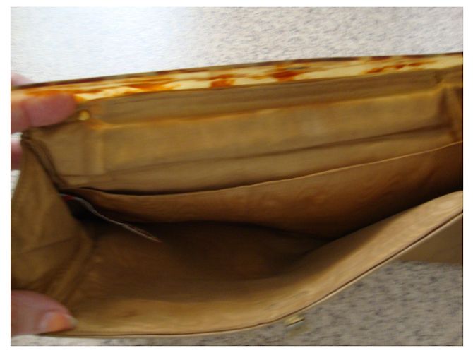 Autre Marque Clutch Jeanne Bernard Paris in pelle beige - vista 4