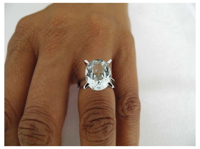 Autre Marque bague or 18k  aigue marine - vue 3