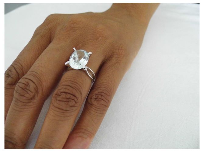 Autre Marque bague or 18k  aigue marine - vue 5