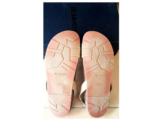 Sandali Jil Sander dorati in pelle D'oro - vista 3