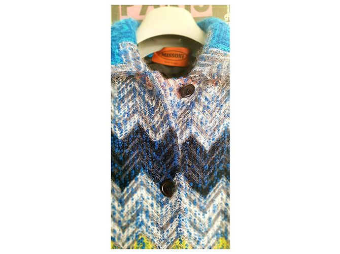 Abrigo de lana azul Missoni - vista 2