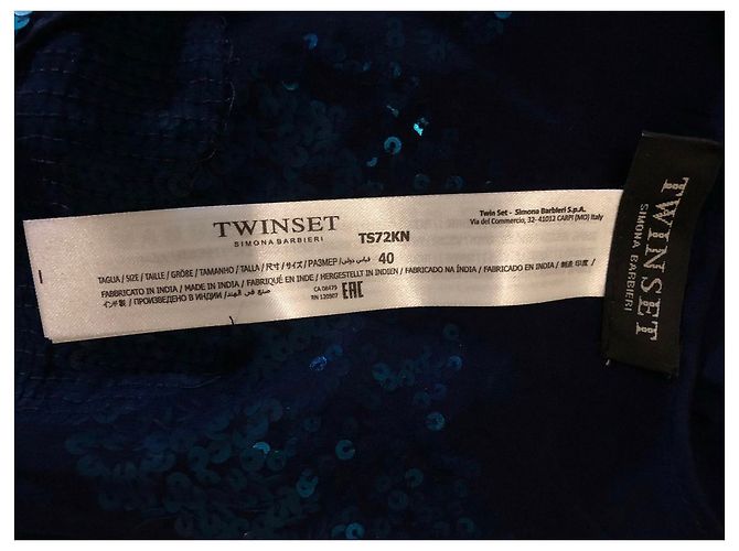 Twin Set Teal Blue Sequins Tunic Top - view 3