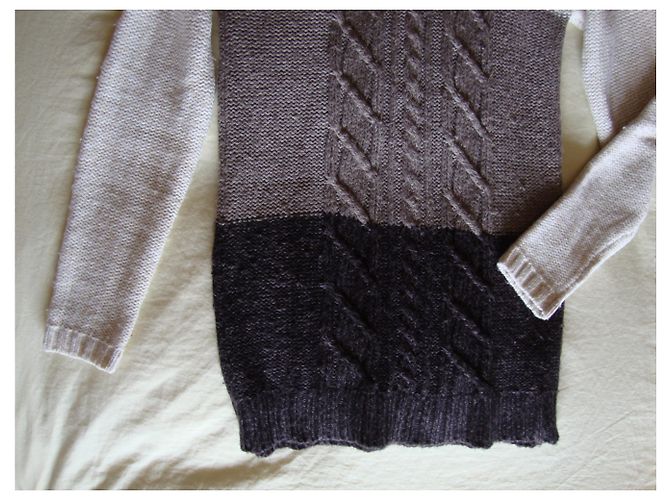 Autre Marque Maglione a collo alto in lana beige kaki e marrone Multicolore - vista 5