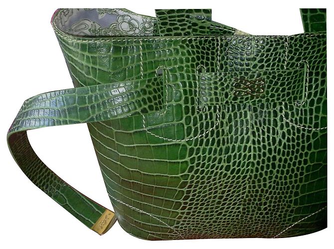Borsa Lancel in pelle verde oliva - vista 2
