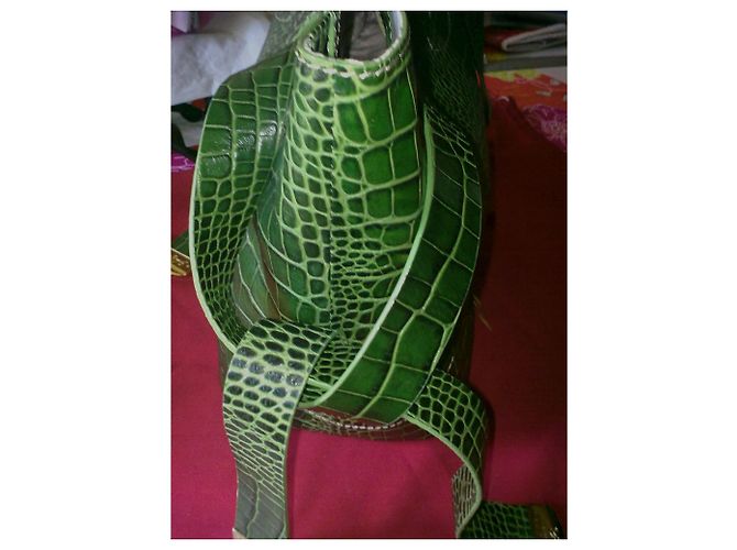 Borsa Lancel in pelle verde oliva - vista 3