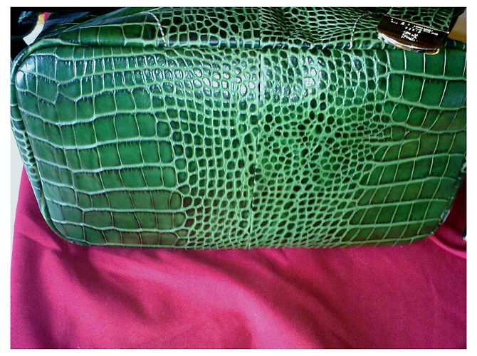 Borsa Lancel in pelle verde oliva - vista 4