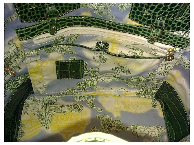 Borsa Lancel in pelle verde oliva - vista 5