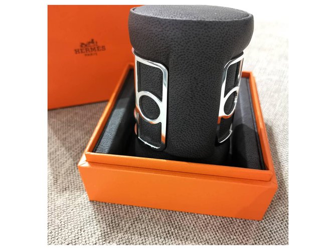 Hermès Bracciale Hermes Caleche grande in argento - vista 2