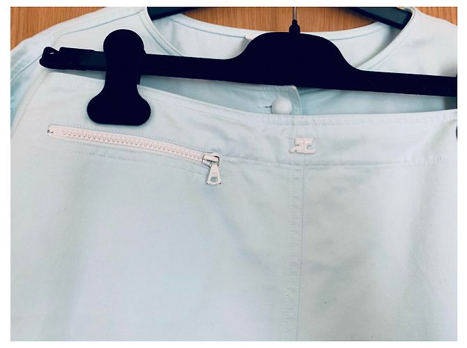 Completo Gonna Courreges Blu Cotone - vista 5
