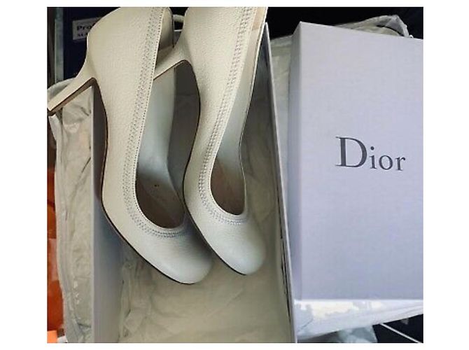 Décolleté Christian Dior in pelle bianca Bianco - vista 5