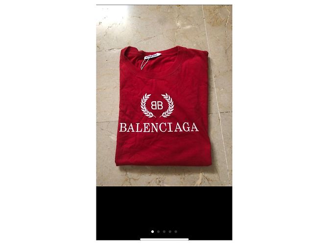 Camiseta Balenciaga Good Icon Roja de algodón - vista 2