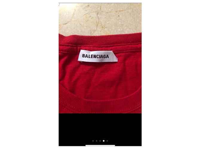 Camiseta Balenciaga Good Icon Roja de algodón - vista 4