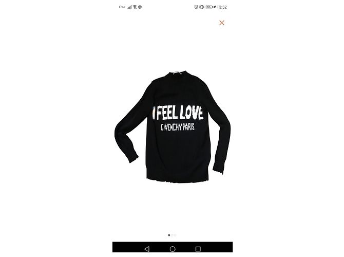 Pull Givenchy en coton noir et blanc - vue 2