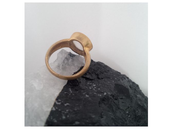 Autre Marque Anillo de piedra lunar arcoíris en vermeil Dorado - vista 5