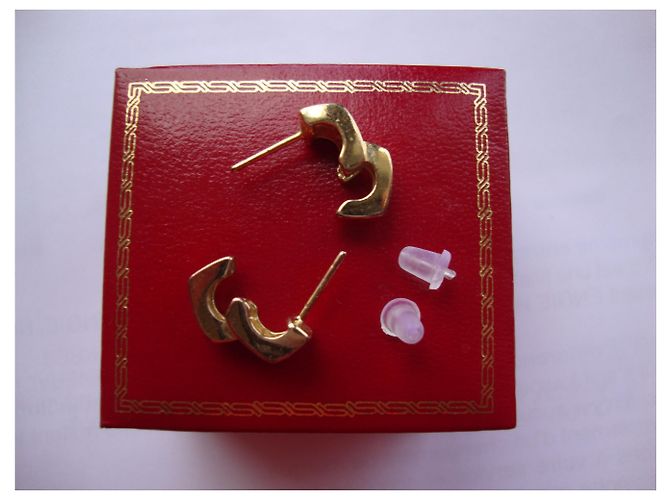 inconnue Goldene Metallohrstecker mit Kunstdiamanten - Ansicht 4