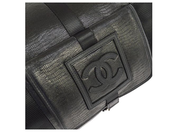 Borsa CHANEL SPORT Modo chic Rettile Senza Tempo Nero - vista 7