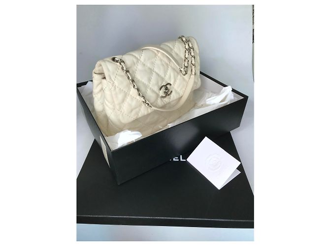 Timeless Maxi borsa senza tempo con scatola Chanel Beige Crema - vista 32