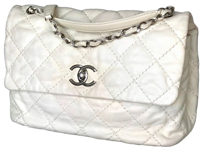 Timeless Maxi borsa senza tempo con scatola Chanel Beige Crema - vista 5