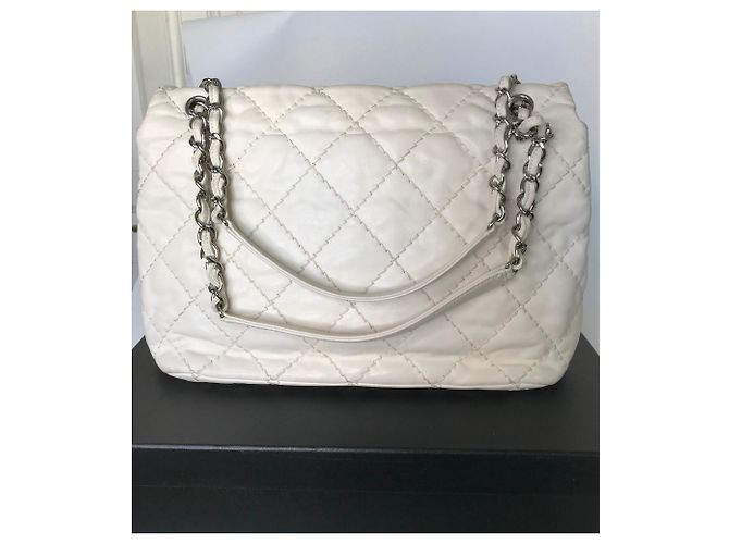 Timeless Maxi borsa senza tempo con scatola Chanel Beige Crema - vista 6