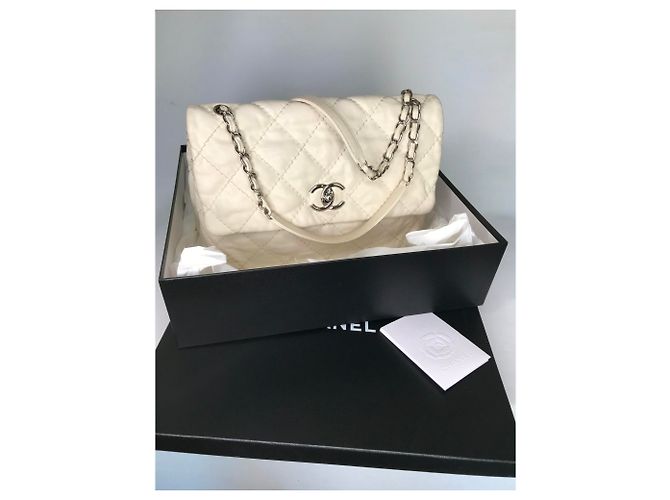 Timeless Maxi borsa senza tempo con scatola Chanel Beige Crema - vista 9