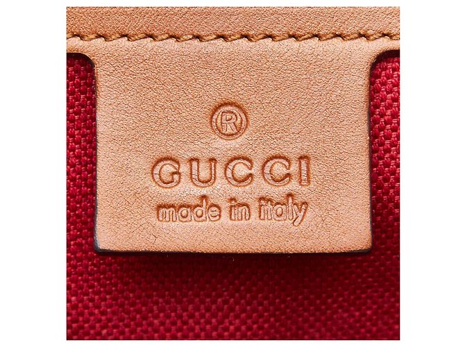 Cartella Gucci Brown Bamboo Needlepoint Canvas - vista 6