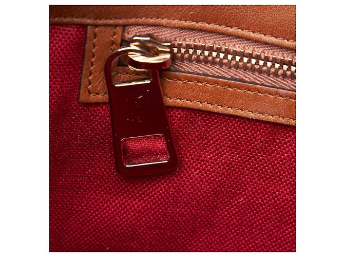 Cartella Gucci Brown Bamboo Needlepoint Canvas - vista 8