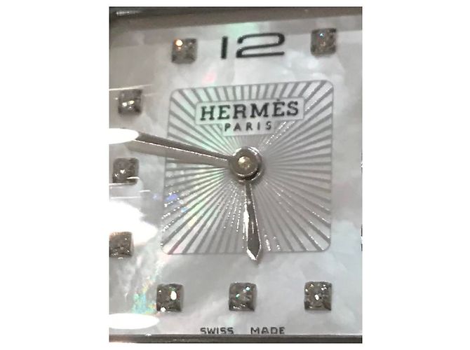 Hermès H-1.510-Format Mittelzifferblatt Brillant auf Perlmutt Silber - Ansicht 3