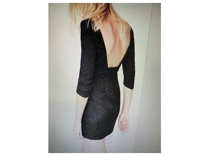 Vestido sin espalda Shiny Upperr The Kooples Negro - vista 3