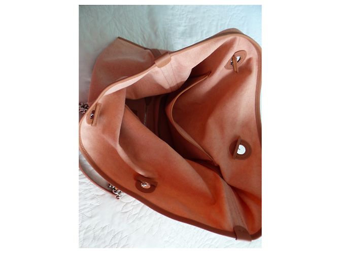 Borsa Tote Pinko Barrito in Tela Rosa Marrone Argento - vista 8