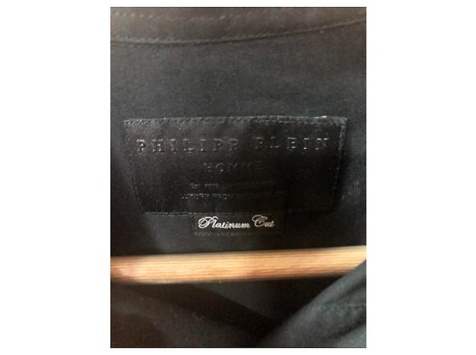 Camicia Philipp Plein Nera in Cotone Taglio Platino XL Nero - vista 4