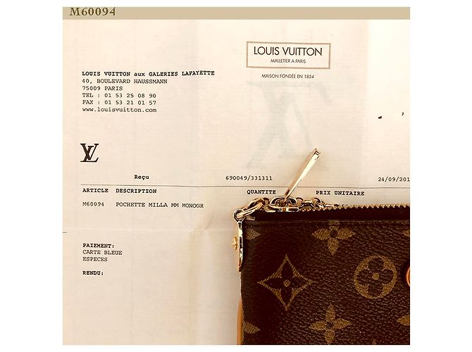 Louis Vuitton Monogram Canvas Milla MM Clutch Marrón oscuro - vista 10