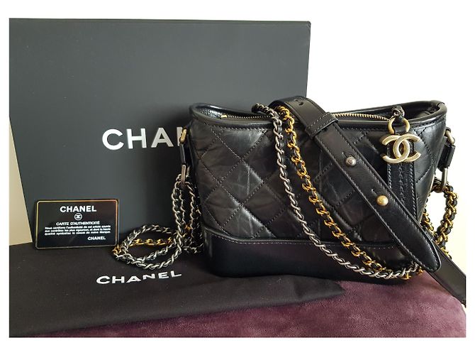 Borsa Chanel Gabrielle Hobo piccola Nero - vista 3