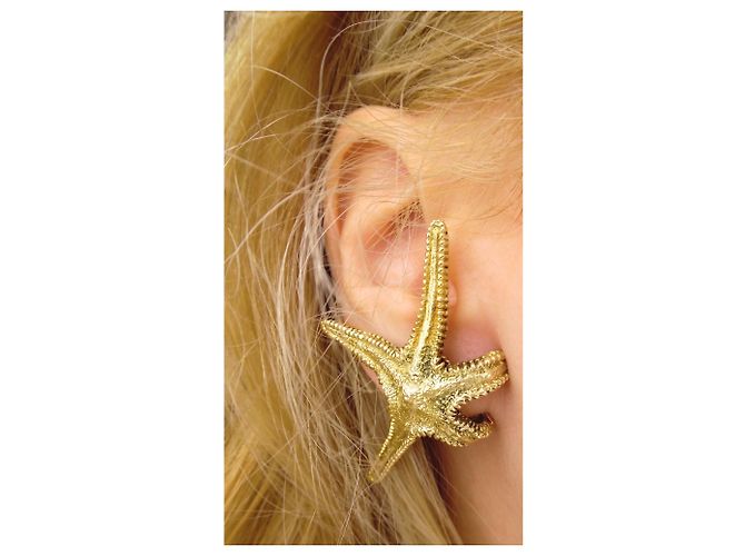 Ilías Lalaoúnis Pendientes de estrella de mar de Ilias Lalaounis con pendientes en oro amarillo 18K Bronce - vista 4