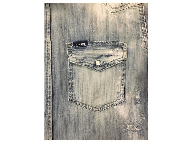 Camicia di jeans Diesel da uomo blu - vista 2