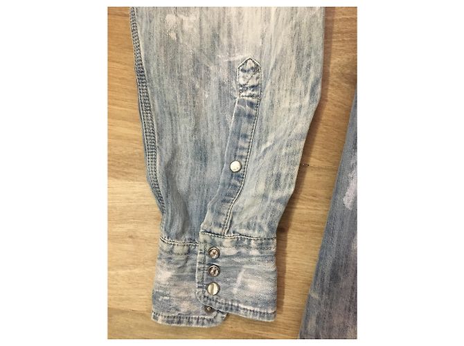 Camicia di jeans Diesel da uomo blu - vista 4