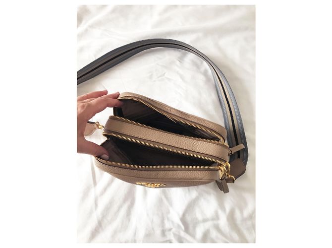 Borsa Prada in pelle martellata beige rosa - vista 10