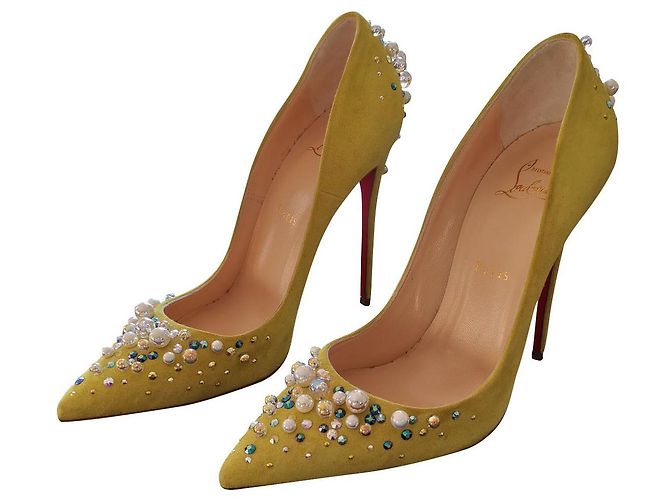 Christian Louboutin Candidate 120 Pumps Samt Hellgrün - Ansicht 2