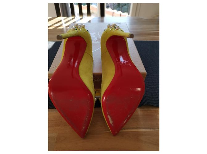 Christian Louboutin Candidate 120 Pumps Samt Hellgrün - Ansicht 3