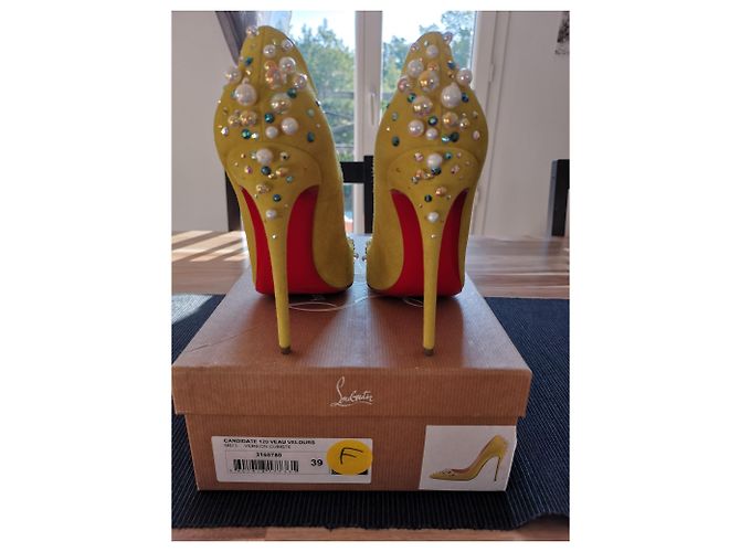Christian Louboutin Candidate 120 Pumps Samt Hellgrün - Ansicht 4