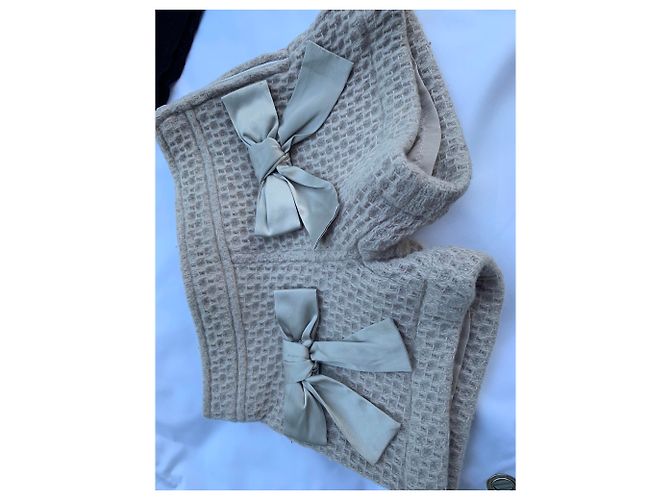 Autre Marque Ensemble short pull col  roulé et manches courtes Noir Beige - vue 2