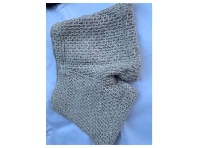 Autre Marque Ensemble short pull col  roulé et manches courtes Noir Beige - vue 3