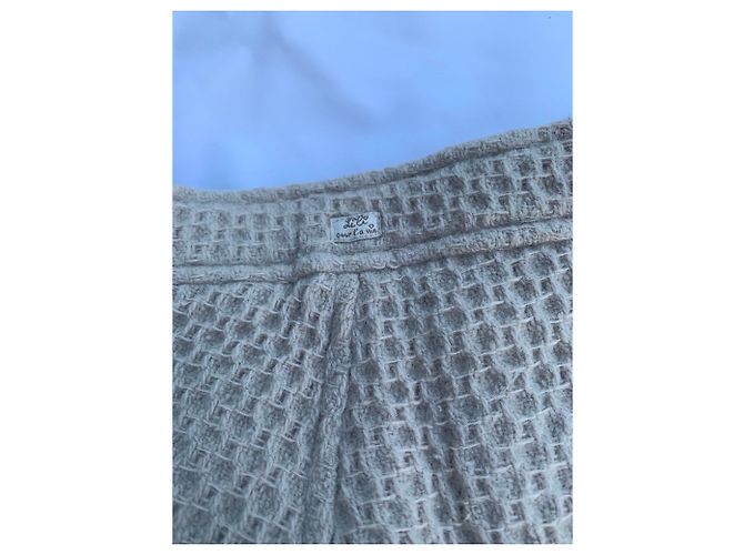 Autre Marque Ensemble short pull col  roulé et manches courtes Noir Beige - vue 4