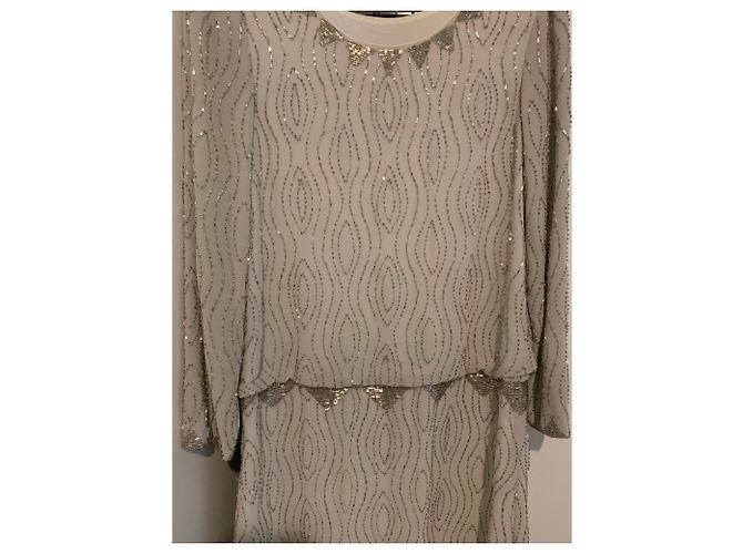 Abito da ragazza Rene Derhy grigio con strass maniche lunghe Argento - vista 3