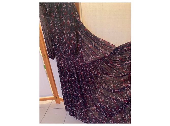 Tara Jarmon Langes Kleid mit langen Ärmeln Dunkelblau - Ansicht 2