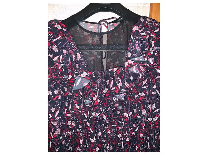 Tara Jarmon Langes Kleid mit langen Ärmeln Dunkelblau - Ansicht 3