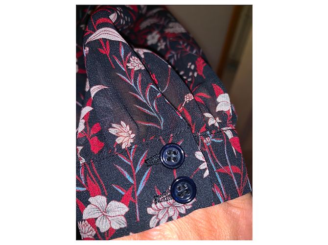 Tara Jarmon Langes Kleid mit langen Ärmeln Dunkelblau - Ansicht 4