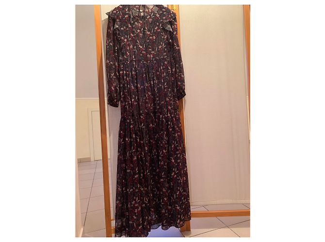 Tara Jarmon Langes Kleid mit langen Ärmeln Dunkelblau - Ansicht 6