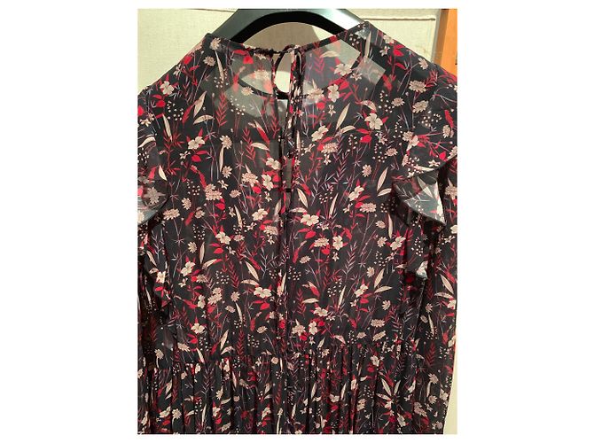 Tara Jarmon Langes Kleid mit langen Ärmeln Dunkelblau - Ansicht 7